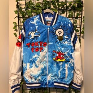 K. Haring Members Only Blue and White Jacket